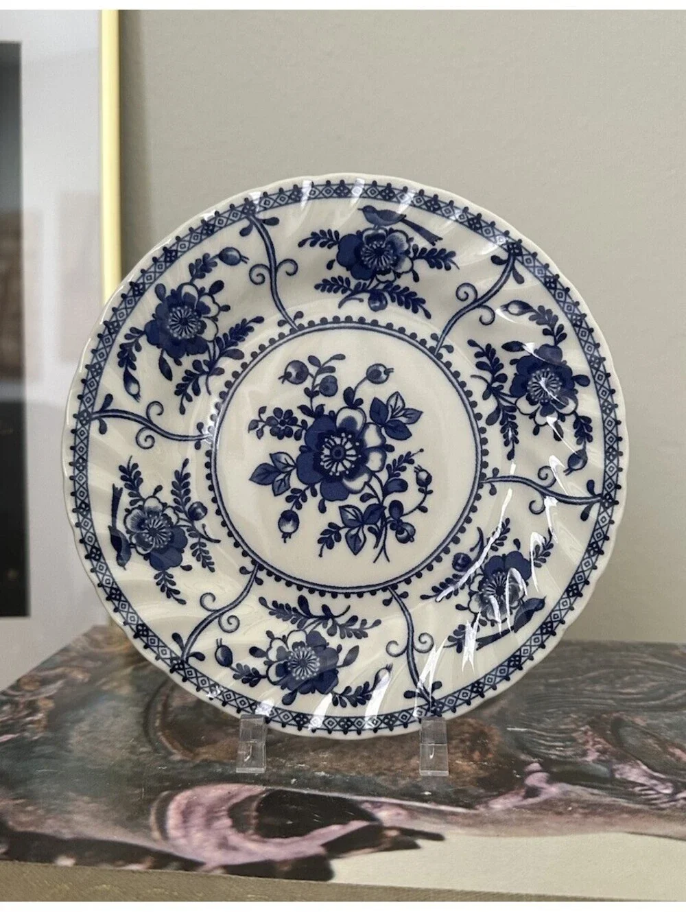 Johnson Brothers Blue Indies Dessert Or Pie Plate W 6.75” Earthenware
